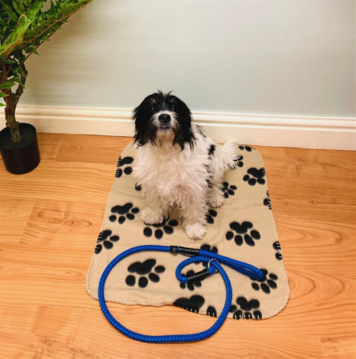 Brown Paw Print Fleece Throw 60cm - Kozeenest