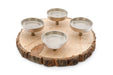 Candle Holder On Wooden Base 28cm - Kozeenest