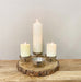 Candle Holder On Wooden Base 28cm - Kozeenest