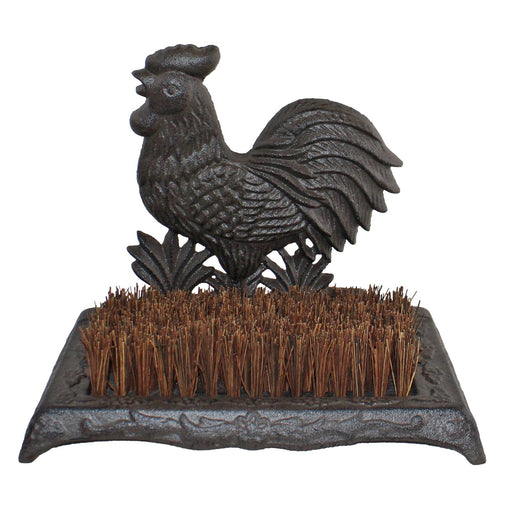 Cast Iron Garden Boot Brush, Cockerel Design - Kozeenest