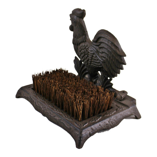 Cast Iron Garden Boot Brush, Cockerel Design - Kozeenest