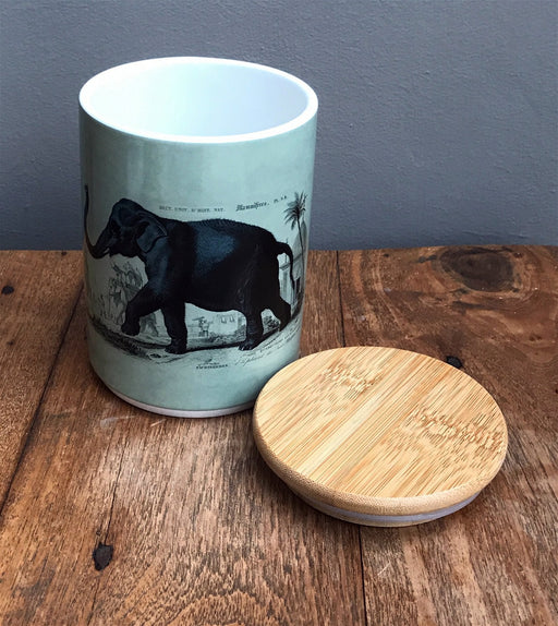 Ceramic Canister With Elephant - Kozeenest