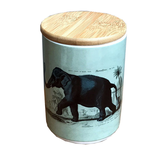 Ceramic Canister With Elephant - Kozeenest