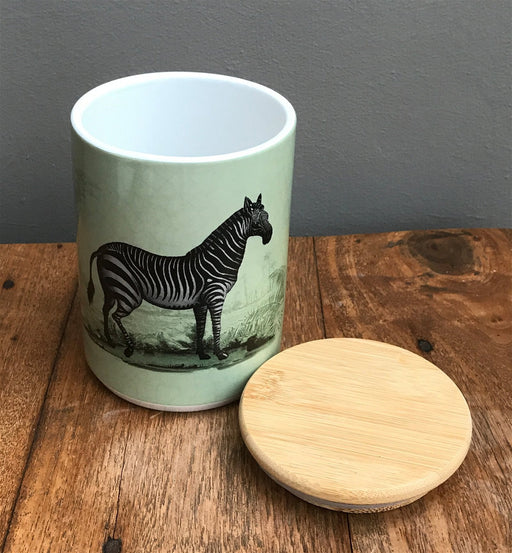 Ceramic Canister With Zebra - Kozeenest