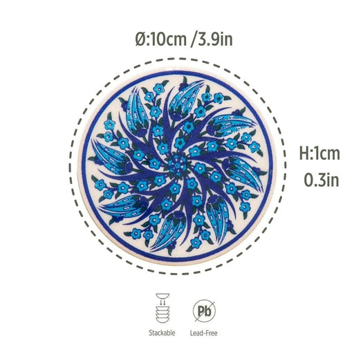 Ceramic Coaster Tulip Mer 10cm - Kozeenest