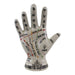 Ceramic Crackle Phrenology Hand - Kozeenest