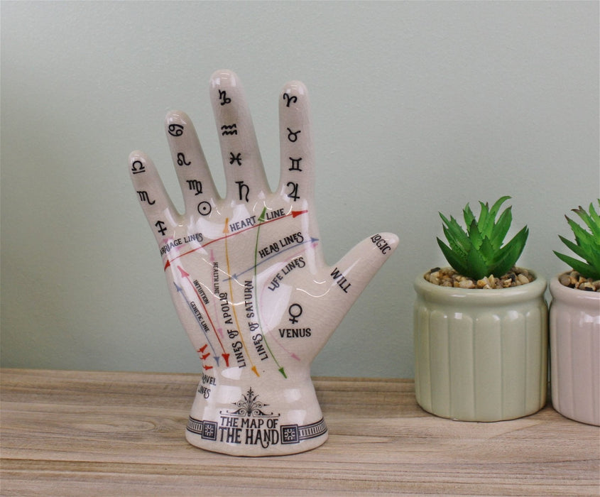 Ceramic Crackle Phrenology Hand - Kozeenest