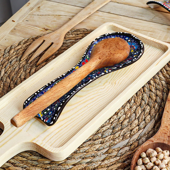 Ceramic Spoon Rest Tulip Navy 24cm - Kozeenest