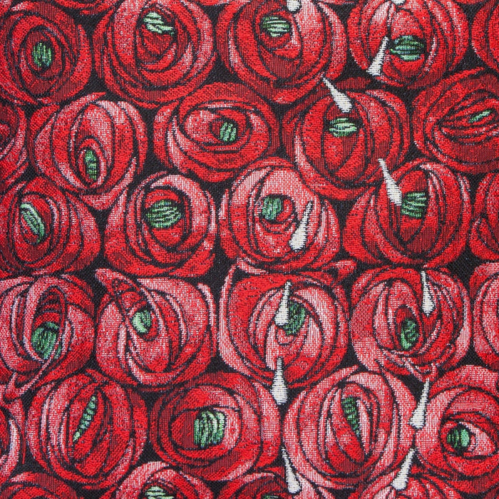 Charles Rennie Mackintosh Rose and Tear Drop - Fabric for Upholstery - Kozeenest