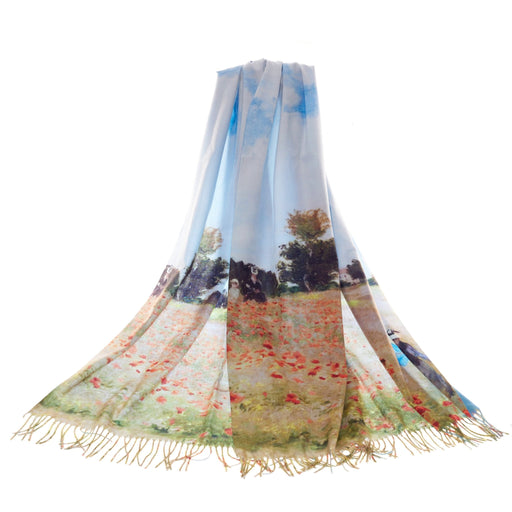 Claude Monet Poppy Field - Art Pashmina - Kozeenest