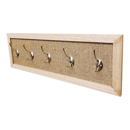 Coat Rack On Woven Board With 5 Hooks - Kozeenest