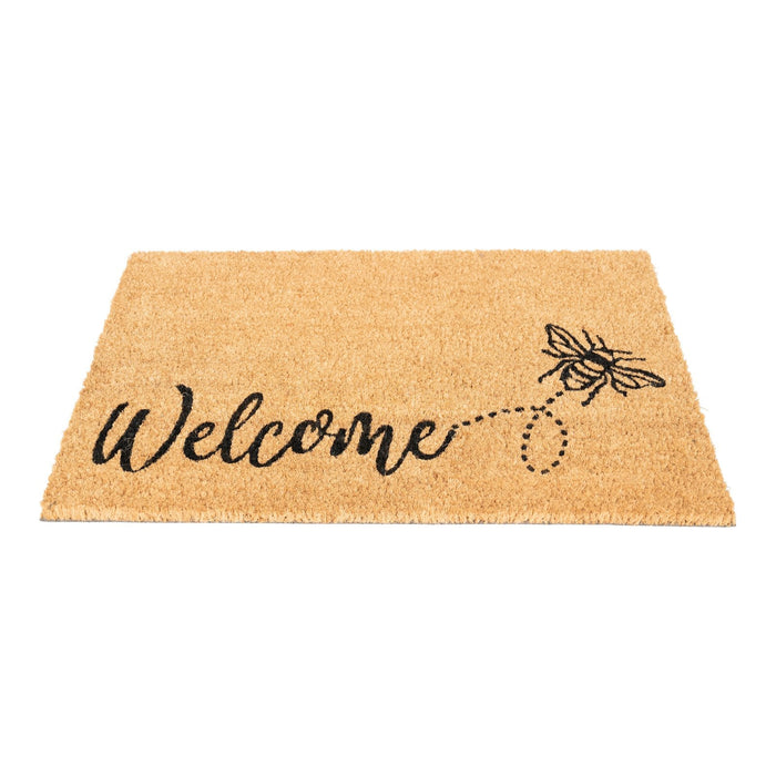 Coir Doormat with Welcome & Bee - Kozeenest