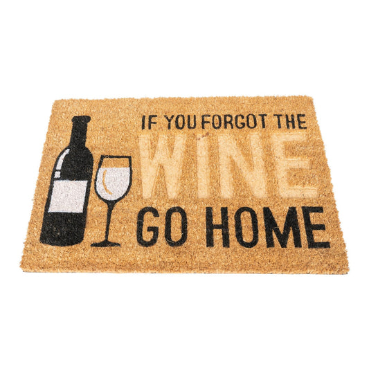 Coir Doormat with Wine Bottle & Glass - Kozeenest