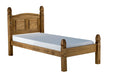 Corona Low End Single Bed - Brown Pine-0