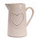 Cream Ceramic Rustic Heart Jug - Kozeenest