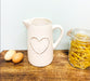 Cream Ceramic Rustic Heart Jug - Kozeenest