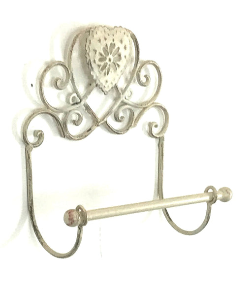 Cream Heart Toilet Roll Holder Wall Mounted - Kozeenest