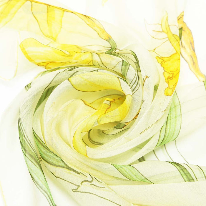 Daffodils - 100% Pure Silk Scarf - Kozeenest