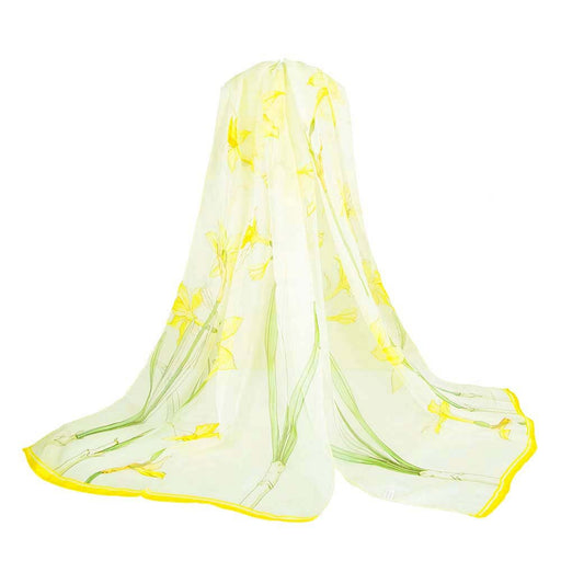 Daffodils - 100% Pure Silk Scarf - Kozeenest