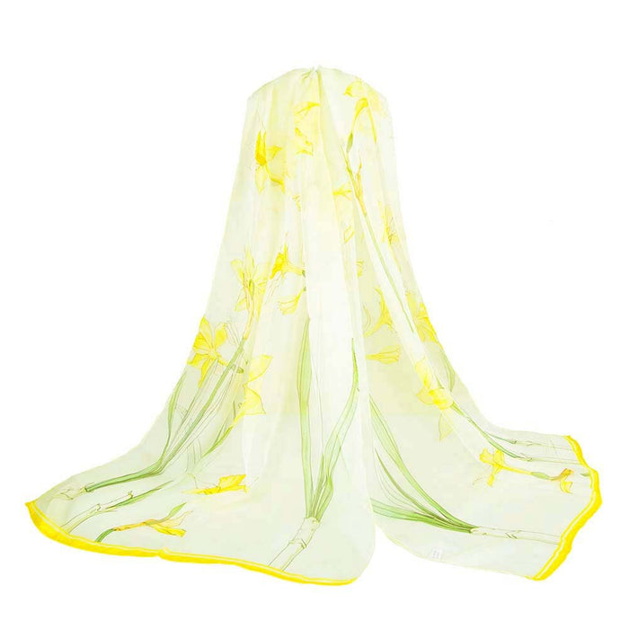 Daffodils - 100% Pure Silk Scarf - Kozeenest