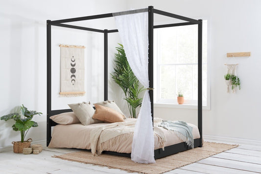 Darwin Four Poster Double Bed Black-0