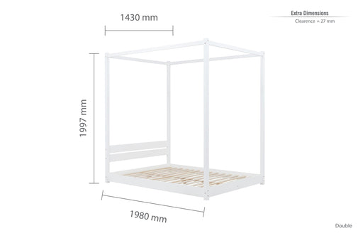 Darwin Four Poster Double Bed White-1