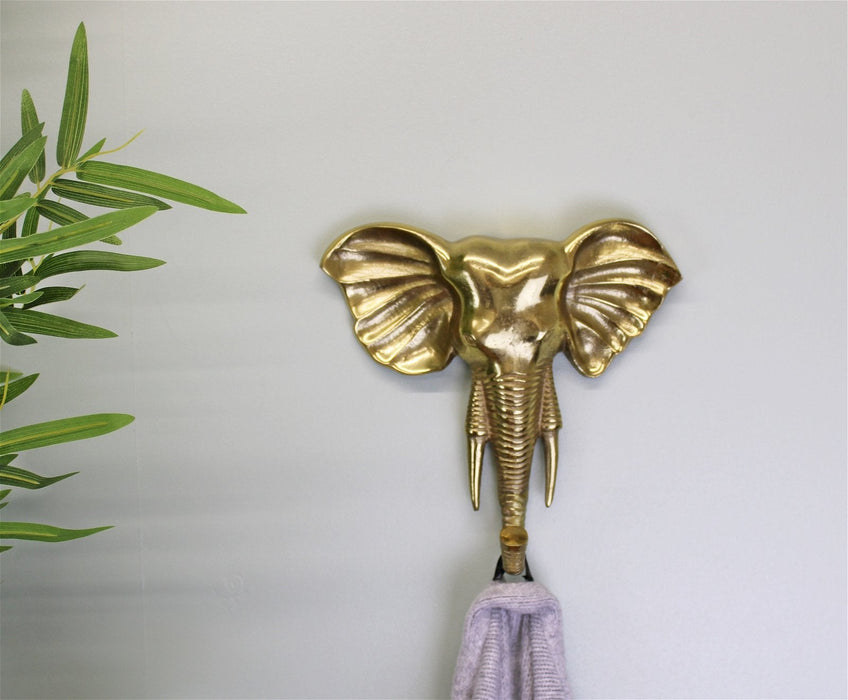 Decorative Gold Elephant Wall Hanging Hook - Kozeenest