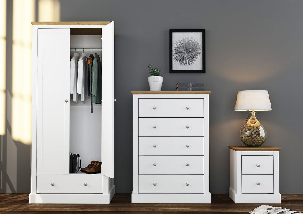 Devon 2 Door Wardrobe White-2