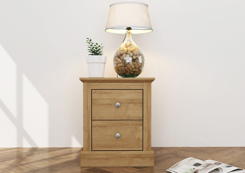 Devon Bedside Cabinet Oak-1