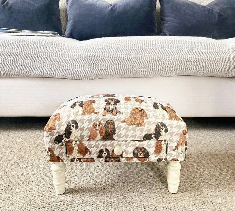 Dog Fabric Footstool with Drawer - Kozeenest