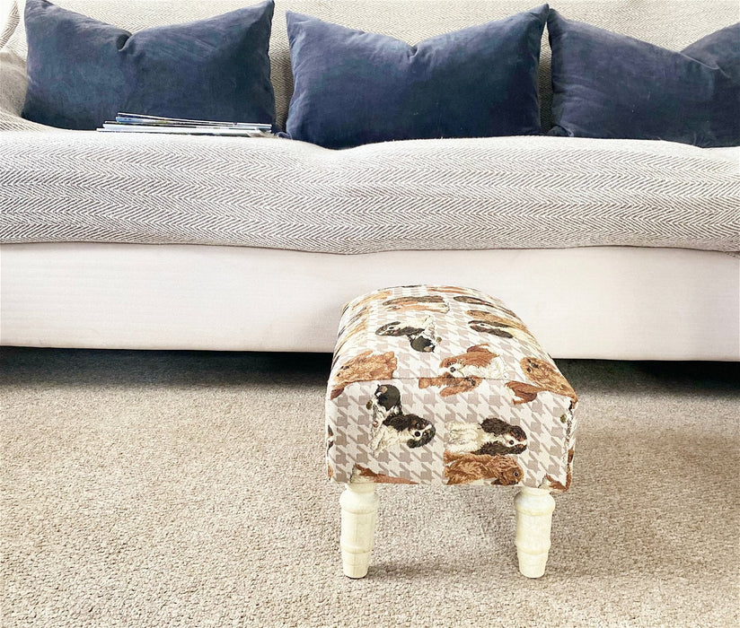 Dog Fabric Footstool with Drawer - Kozeenest