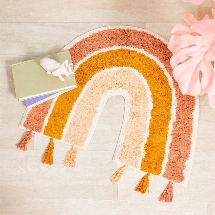 Earth Rainbow Rug With Tassels - Kozeenest