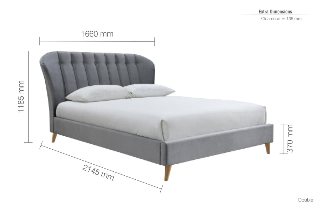 Elm Double Bed Grey-1