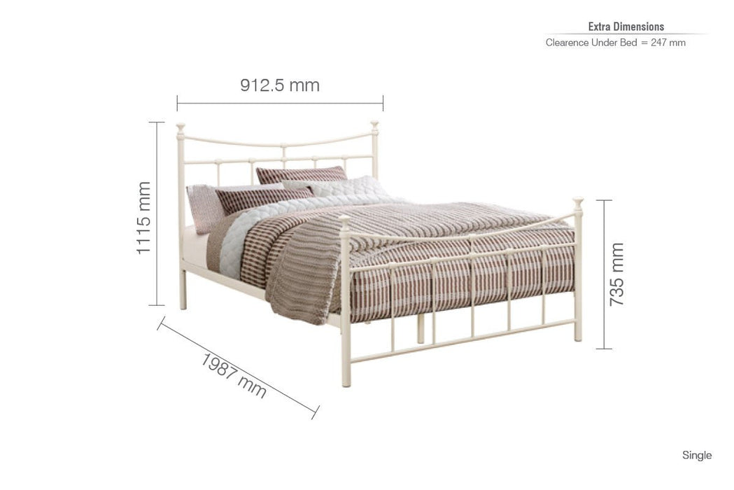 Emily Single Bed - Cream-3