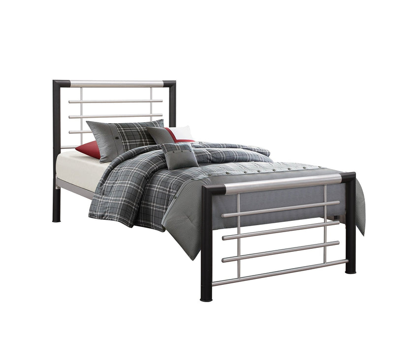 Faro Single Bed - Black & Silver-1