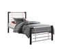 Faro Single Bed - Black & Silver-1