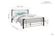 Faro Single Bed - Black & Silver-3