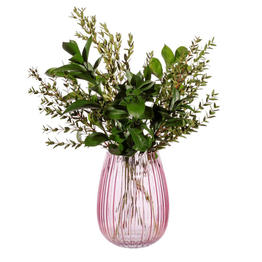 Fluted Glass Vase Pink - Kozeenest