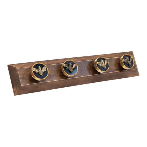 Four Bee Design Coat Knobs On A Wooden Base - Kozeenest