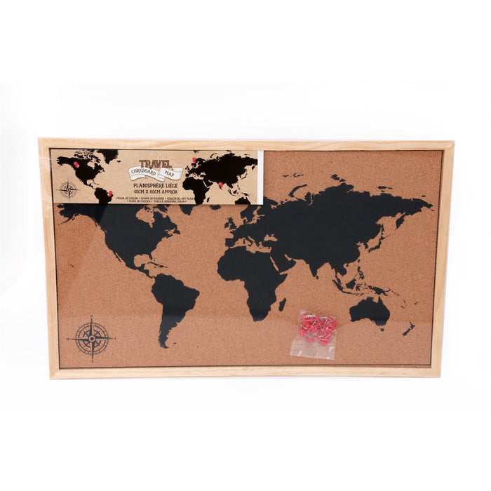 Framed Cork Board Map - Kozeenest