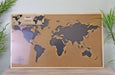 Framed Travel Corkboard Map, 90x60cm - Kozeenest