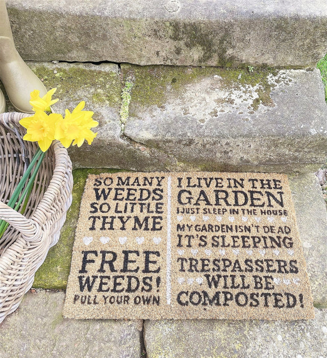 Free Weeds Potting Shed Doormat - Kozeenest