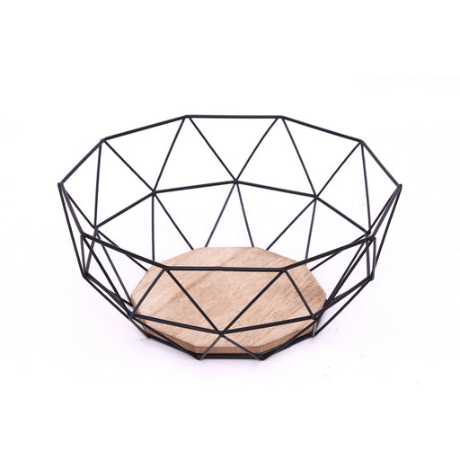 Geometric Black Wire Bowl 26cm - Kozeenest