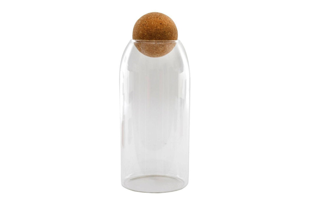 Glass Canister With Cork Stopper 26cm - Kozeenest