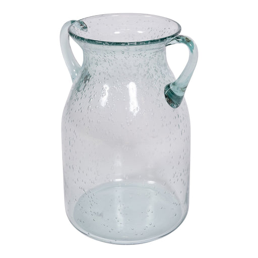 Glass Flower Vase with Handles Daisy Bubble Design 25cm - Kozeenest