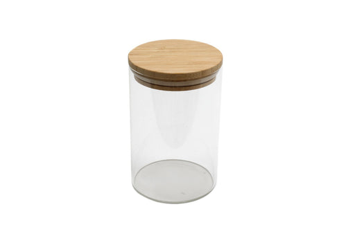 Glass Jar With Bamboo Lid 14cm - Kozeenest