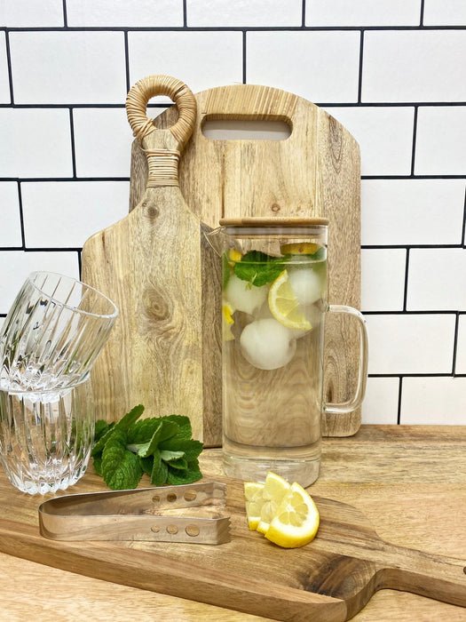 Glass Jug With Bamboo Lid - Kozeenest