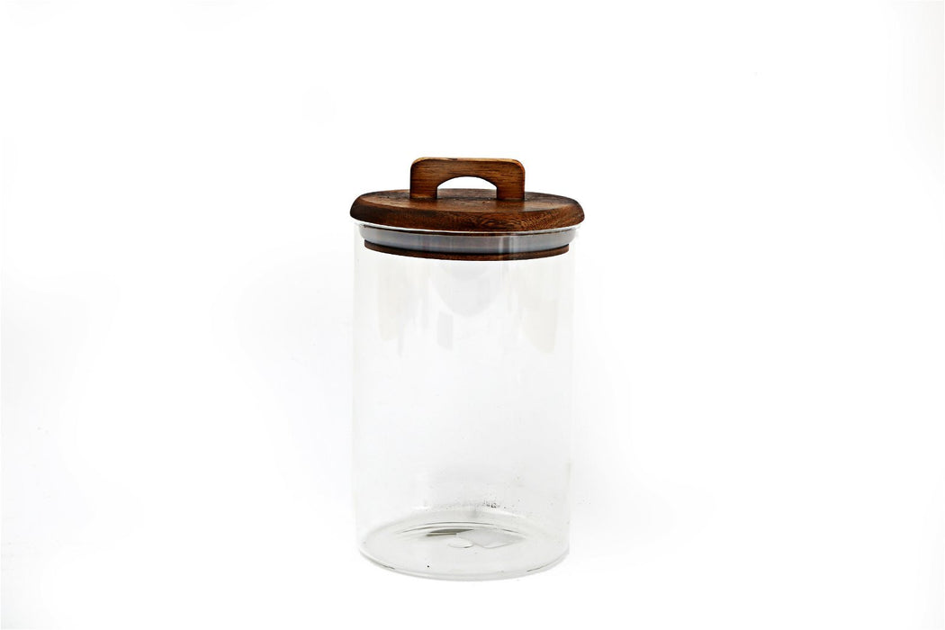 Glass Storage Jar with Acacia Lid 1.2L - Kozeenest