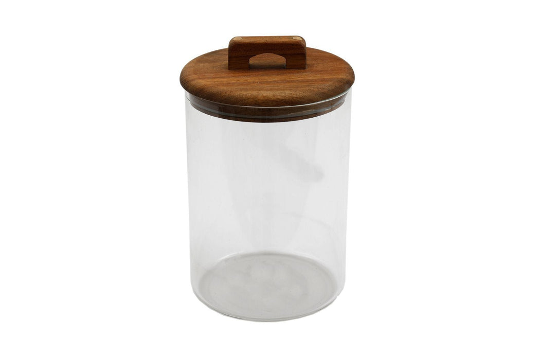 Glass Storage Jar with Acacia Lid 1.6L - Kozeenest