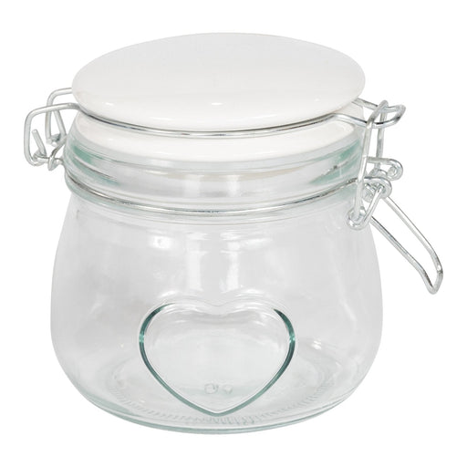 Glass Storage Jar With Heart - Small - Kozeenest